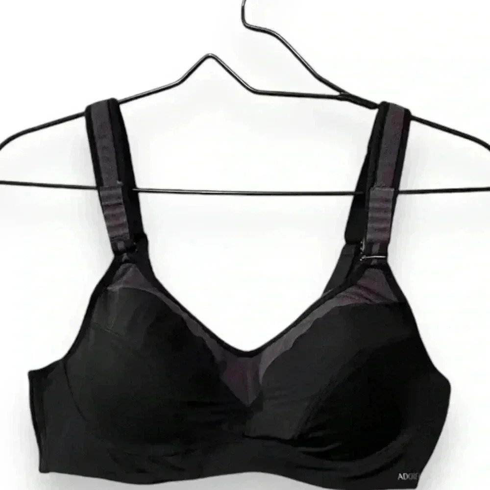 Adore Me Gray and Black High Impact 36D Adjustable Straps Contour Sports Bra - Picture 3 of 14